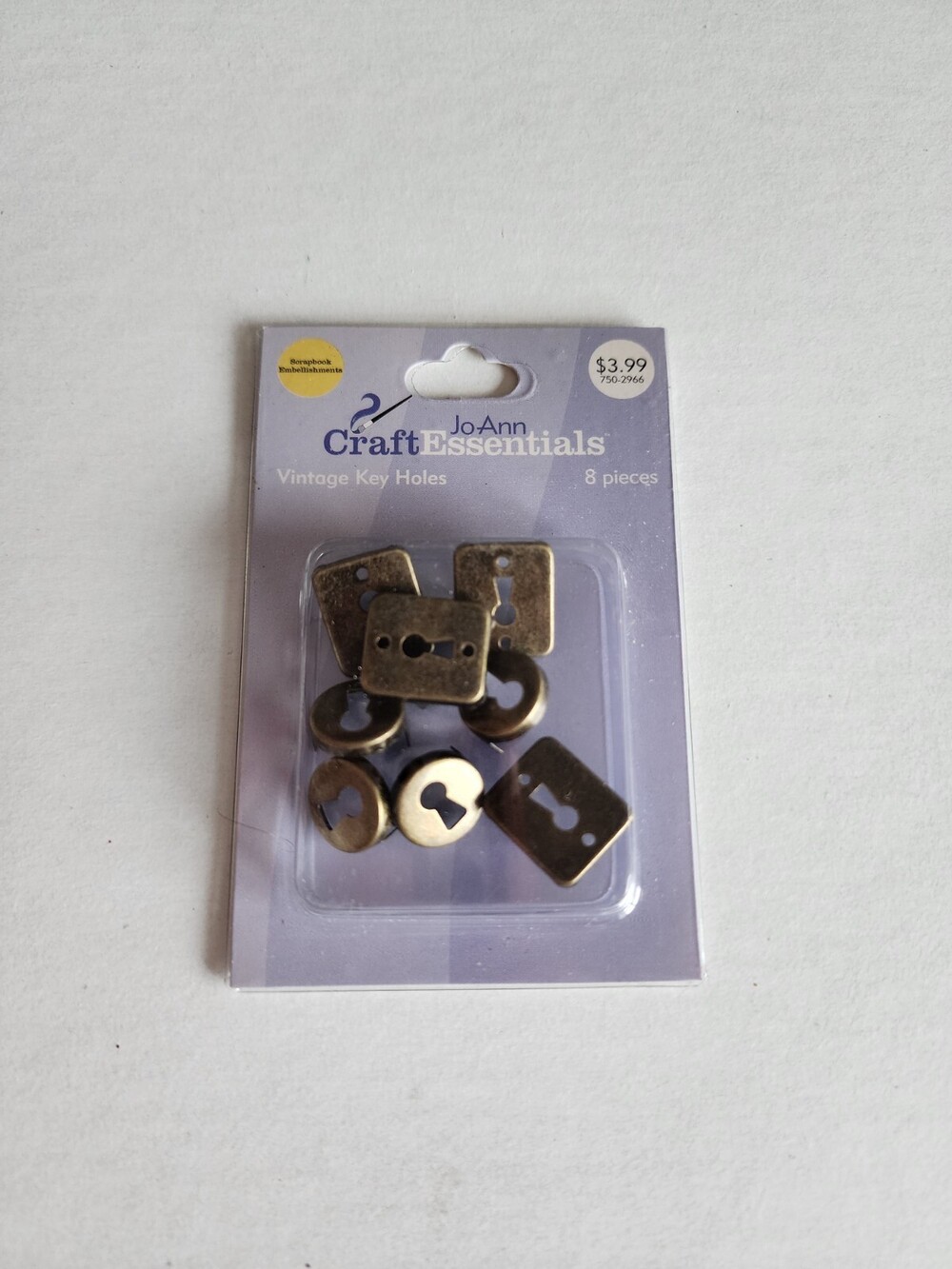 New Metal Vintage Key Hole Charms Journal Embellishments Retired New #26